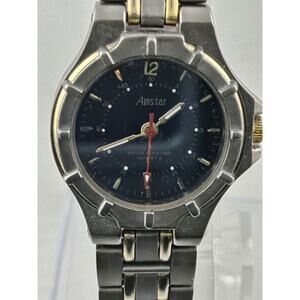 Ladies Amstar Titanium Watch Swiss Parts Two Tone New Battery Runs Great